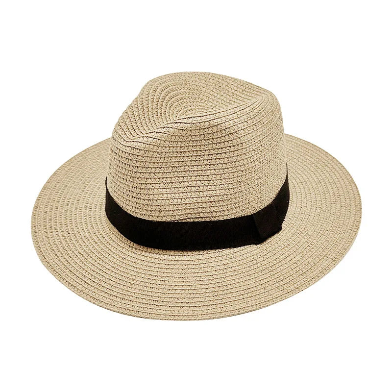 Foldable Beach Straw Hat Breathable Sun Hat Panama Hat for Women and Men
