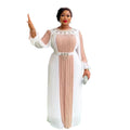 New Arrival Africa Women Dress Chiffon Pressed Fabric Africa Dress for Women Rhinestone Moroccan Dress