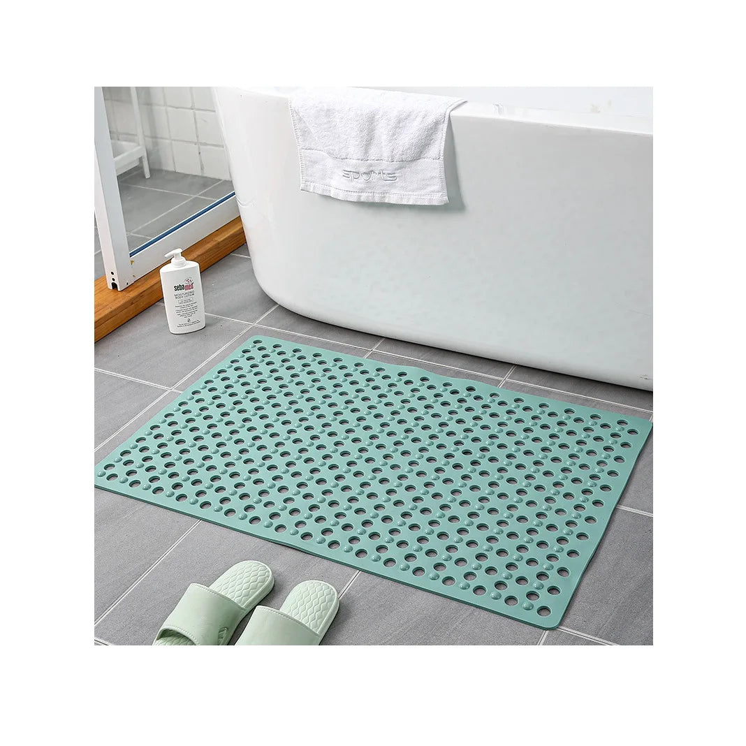 Waterproof Non Slip PVC Bath Tub Bathtub Shower Mat With Large Hole Drainage Suction Cups Bottom Mat Silp Bathtub Suction Cups