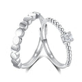 FDJZ-309 Personality Simple Single Diamond Couple Rings 925 Sterling Silver Polka Dot Plain Couple