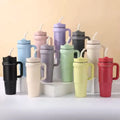 Customized Portable 30oz Double Wall Stainless Steel Travel Mug Leakproof Coffee Cup with Handle Water Bottle