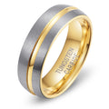 Ready to Ship Support Customized Anniversary Engagement Band Yellow Gold Tungsten Wedding Rings Tungsten Steel Rings for Men