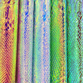 Big Snakeskin Smooth Embossed Reflective Holographic Faux Leather Vinyl Fabric for Clothes Bag