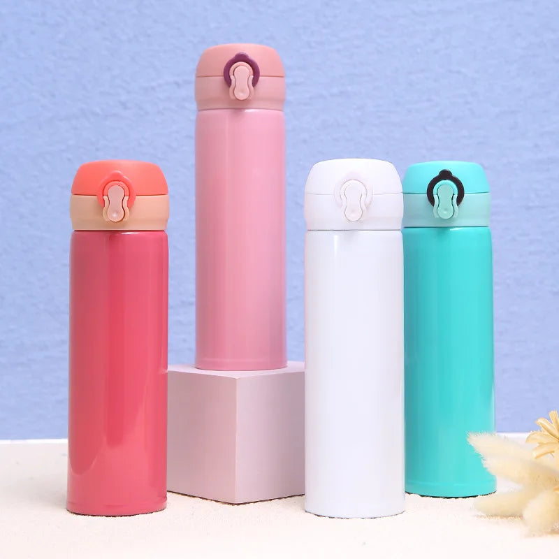 FX Factory Wholesale 500ml Thermos Bouncing Cup With Custom Logo Free One-click Flip Cover Water Bottle