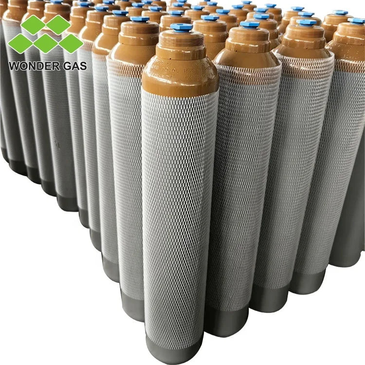 High Purity Seamless 10L Gas Cylinder EN ISO 9809-1 Helium Industrial Gas Balloon Tank