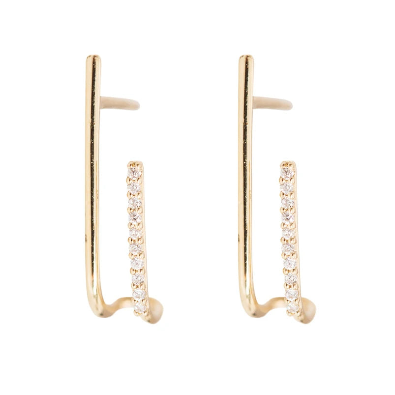 Wholesale Minimalist Jewelry One Gram Gold Diamond Drop Stud Earrings Designs