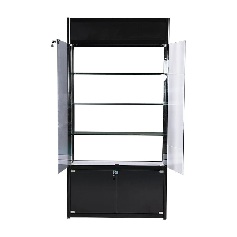 Aluminum Alloy Heavy Duty Customizable Glass Display Cabinet & Display Stand for Makeup Jewelry Showcases Strong Load-Bearing