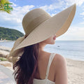 ALLCH Ladies Summer Floppy Sun Hats Elegant Large Wide Brim Adjustable Straw Beach Hats for Daily Life Outdoor Cycling Business