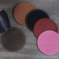 Custom Laserable Safe Leatherette Drink Coasters Wedding Gift Sottobicchiere in Pelle Round Blank Coasters for Laser Engraving