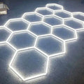 Hexagon LED Garage Light - Honeycomb Ceiling Light Fixture 110V-240V Workshop Lighting with LED Tube for Industrial Spaces