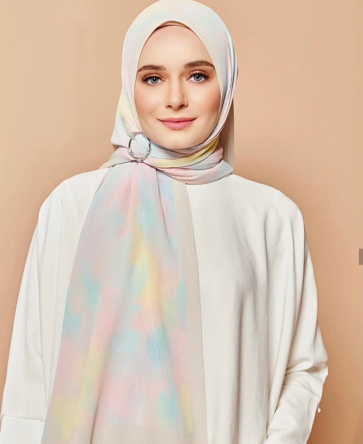 Customized Design Printed Pleated Chiffon Tudung Hijab for Malaysia Women Chiffon Shawl Mini Pleated Printed Shawl