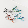 Creative Statement Drop Oil Dragon Bat Earrings Colorful Enamel Dragon Flying Stud Earrings for Women