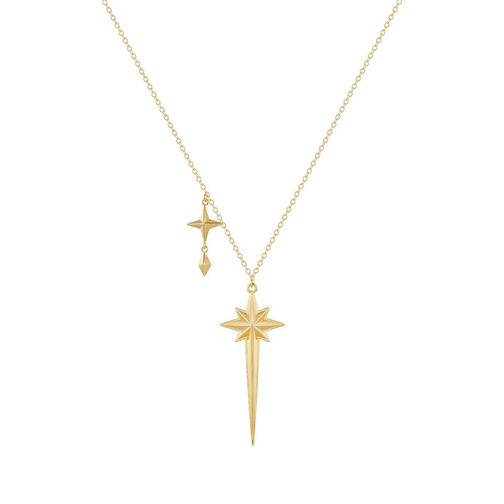 Original Design 18K Gold Plated Brass Jewelry New in Irregular Octagon Pendant for Women Party Necklace P223361