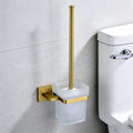 Premium Modern Style Brass Toilet Brush Set with Holder for Bathroom Accessories Stock Customizable Factory Wholesale