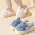 Dropshipping Cotton EVA Shark Slides Slippers Anti-Slip Lightweight Winter Warm slippers Fuzzy Plush Women Shark Slippers