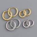Classic Simple Style 925 Sterling Silver Cubic Zircon Pave Huggie Hoop Earrings for Women Cute Wedding Gift-EH1190