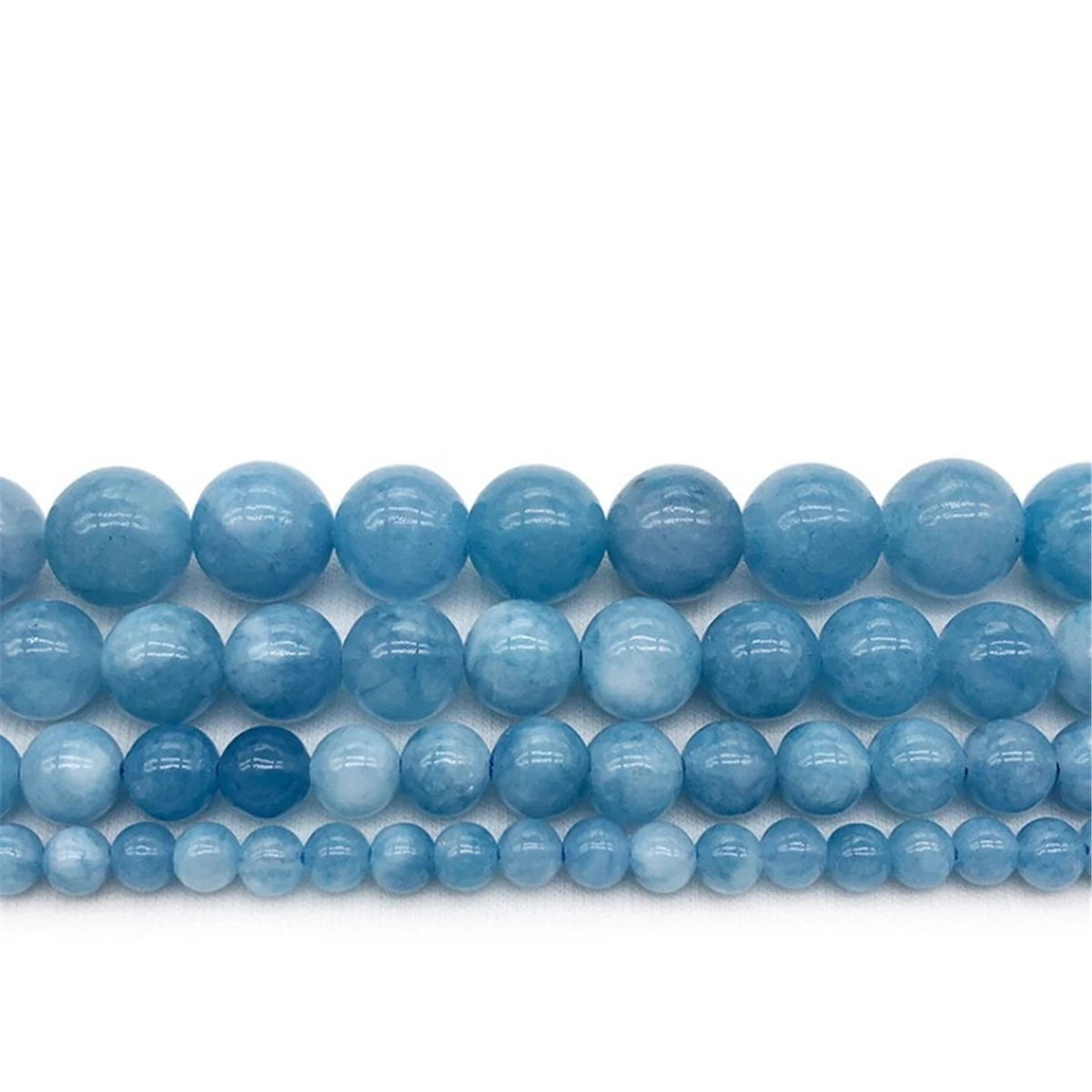Natural Gemston Angelite Blue Jade Stone Bead DIY Jewelry Round Loose Beads Gift 4~12mm