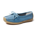 Hot Sell  Leather Cool Breathable Comfortable Ladies Flat Shoes Women Plus Size up Flat Shoes Ladies