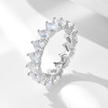 High Quality Shiny Cubic Zirconia Rings 925 Sterling Silver CZ Full Fine Heart Shape Engagement Wedding Eternity Band Ring