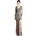 16596# Long Banquet Slim-Fit Fish Tail Elegant Socialite Party Annual Meeting Host Sequin Party Dress