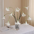 2 Heads pu Artificial Real Touch PU White Pink Datura Stramonium Flower for Table Centerpiece