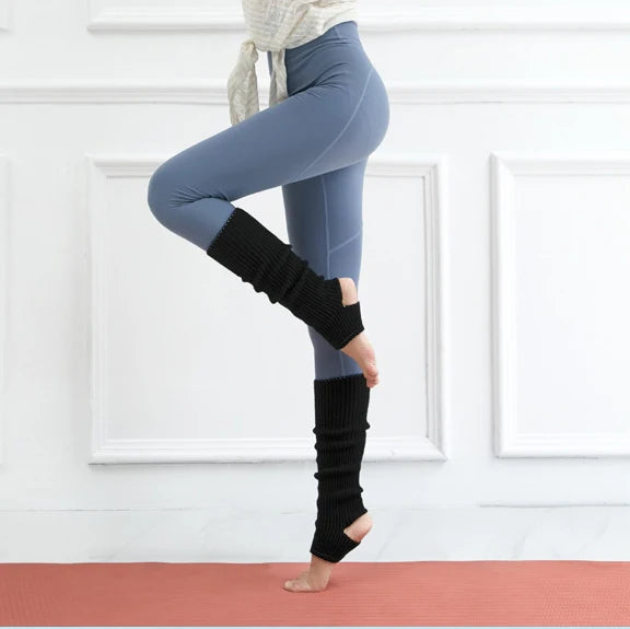 Knee High Slouchy Solid Color Black White Sports Yoga Ballet Dance Leg Warmers for Women