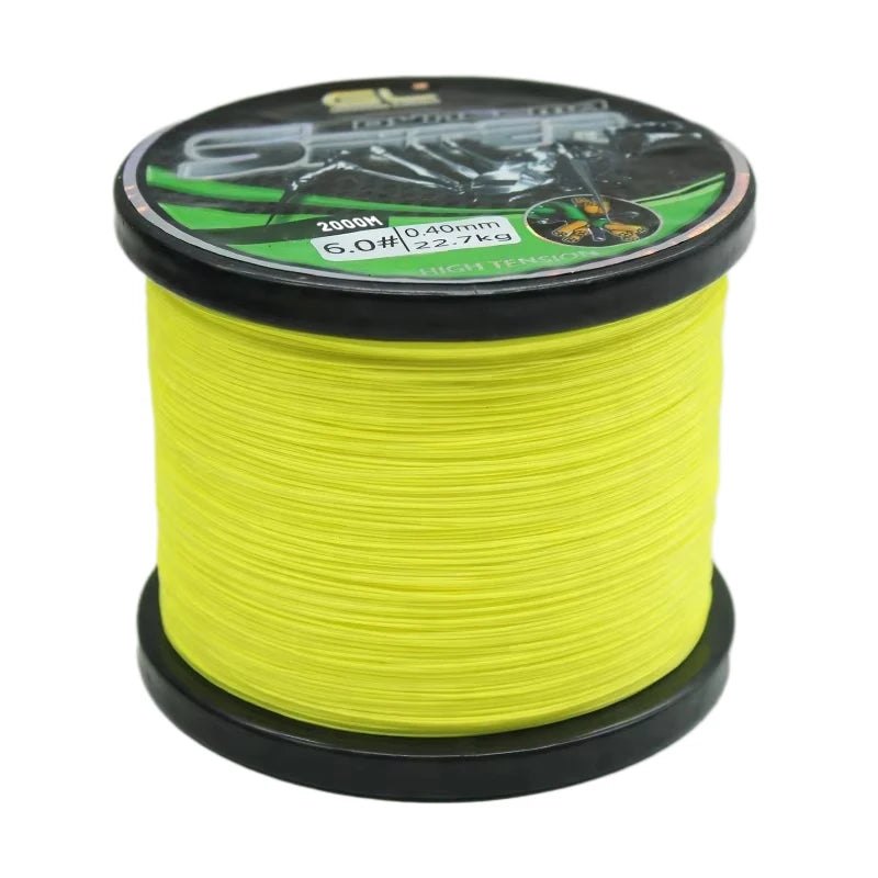 High Tensile Carp Fishing Line 8X PE Braided Fishing Line Custom Color Smooth Surface Super Strong Fishing Line