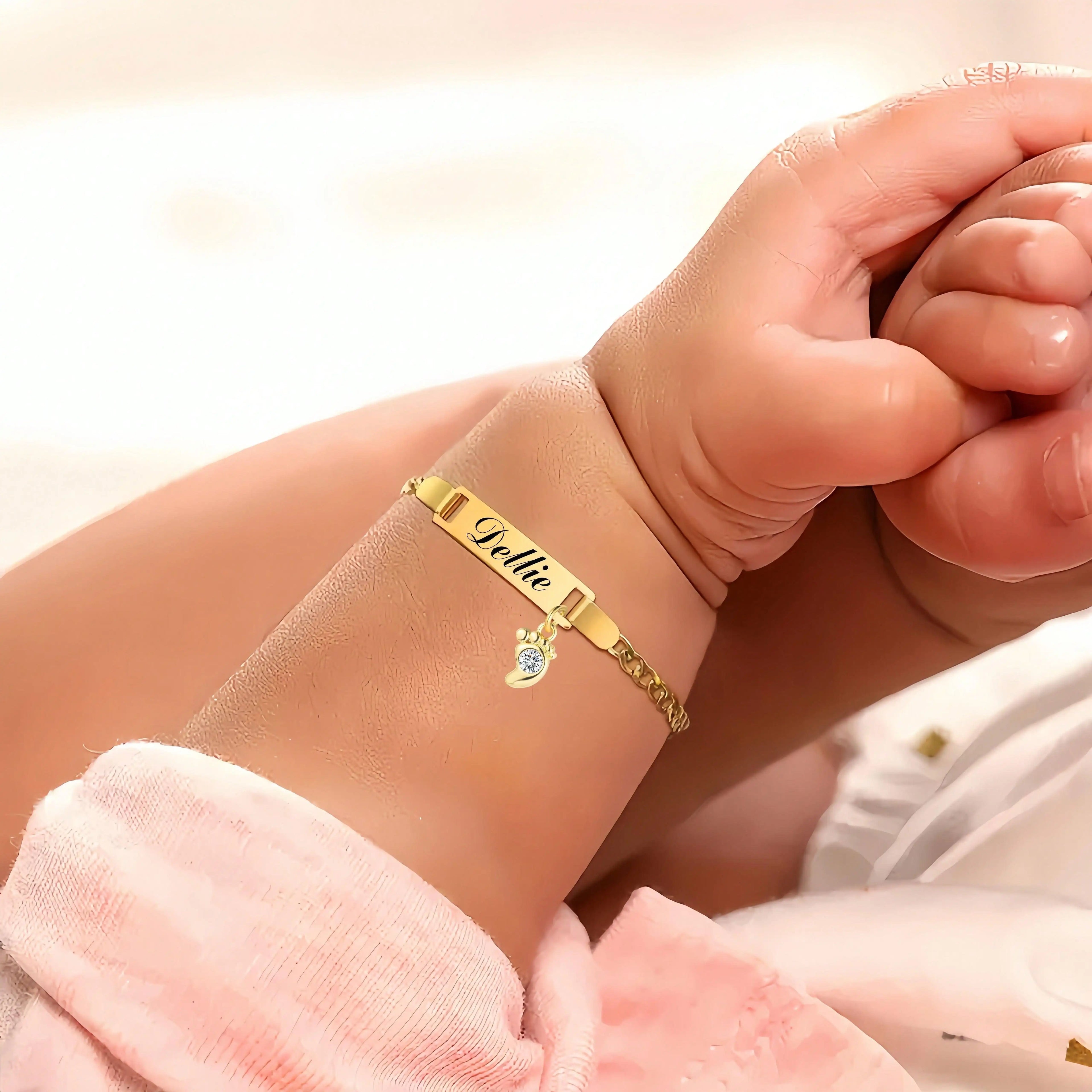 Customized Stainless Steel Laser Engraved Name Children's Bracelet