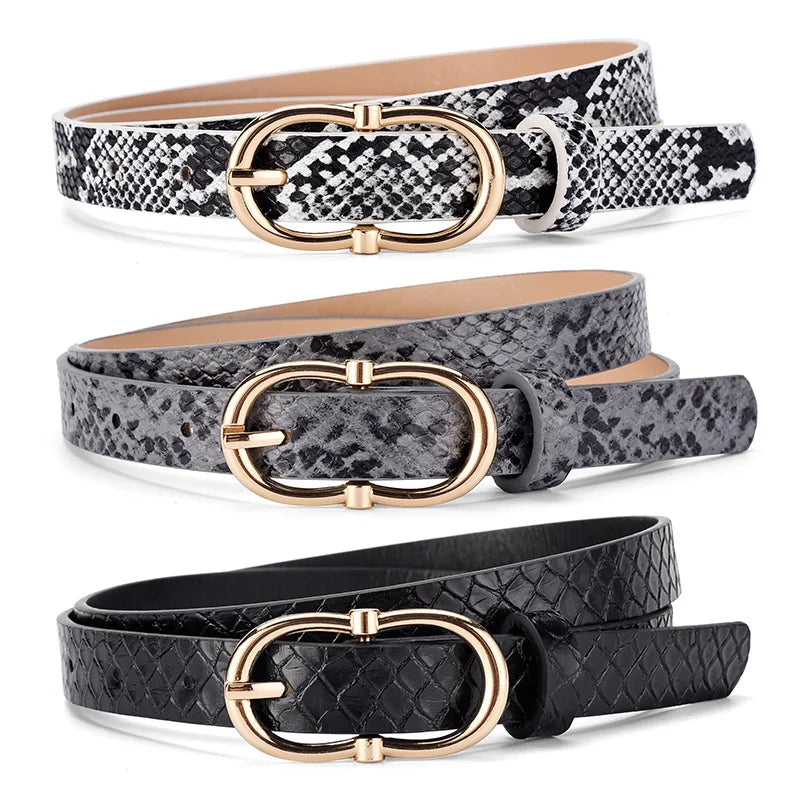 Luxury Disegner Custom Personalized PU Leather Dress Belt for Women Girls Thin Woven Belt with Alloy for Buckle Cow Hide