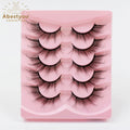 Abestyou Natural Silk Angel Wing Eye Lashes Foxy Winged Cat Eye Lashes Multi-Packaged Faux Mink Eyelashes Full Strip Eyelashes