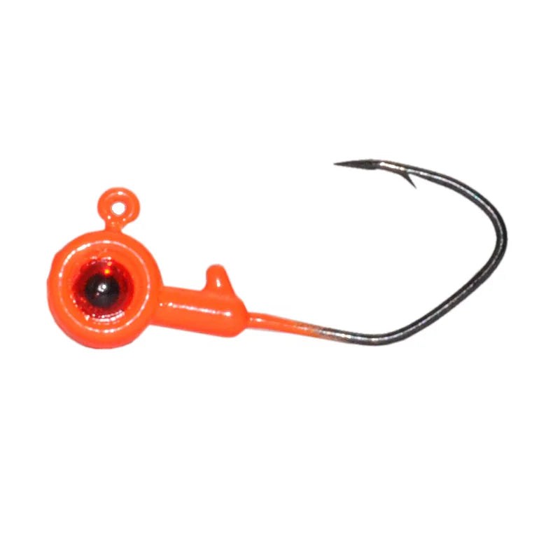 Lead Head Hooks for Soft Baits 1.3g 5pcs Painting Lead Round Head Hook with Eyes Fishing Hooks for Lure Fishing