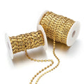 Stainless Steel Embossed 7mm Heart Chain Handmade 5mm Round Chain Bracelet Anklet Necklace for Making Jewelry Accessories