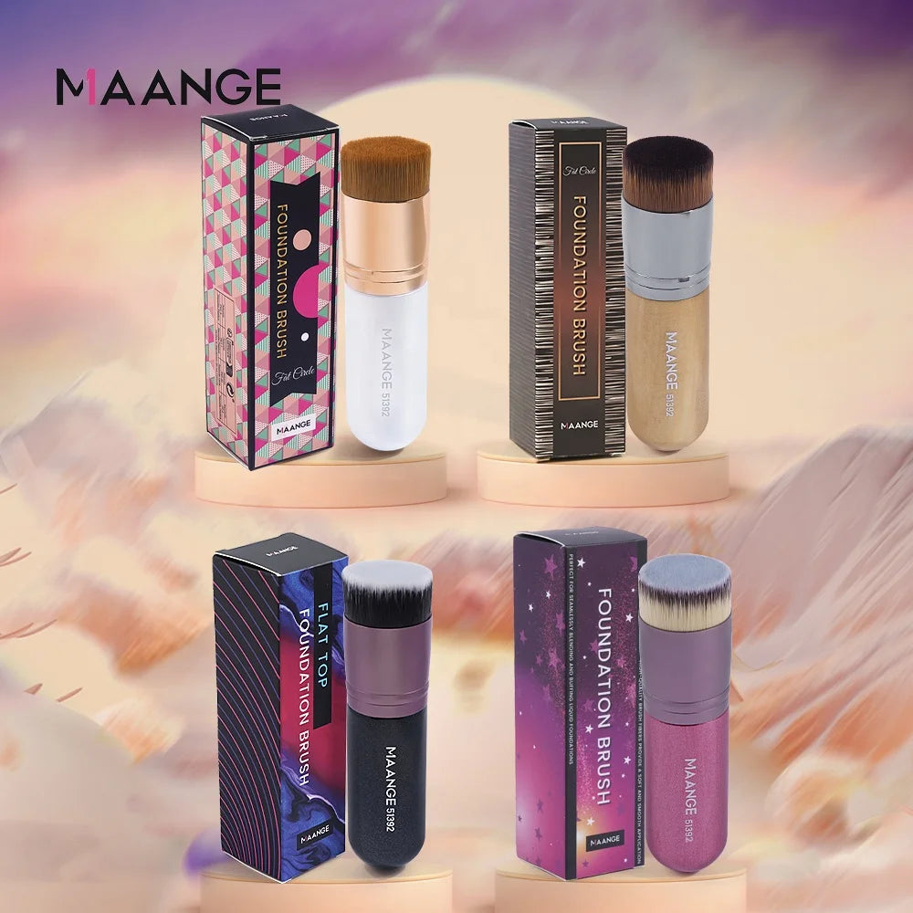 MAANGE Single Flat Foundation Cosmetic Brushes Custom logo Fashion Private Label Makeup Tool Brush
