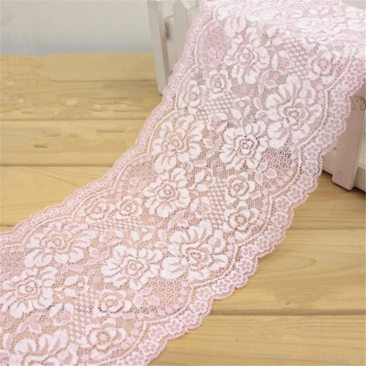 Width 18cm Elastic Lace Trim Ribbon Fabric DIY Crafts Wedding Dress Skirt Sewing Clothing Accessories