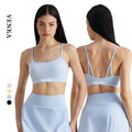 Women Soft Nude Feel Sexy Small Sling U Neck Sports Wear Crop Top Fitness Running Shock Absorbing Tank Top Girl Yoga Workout Bra