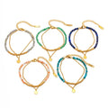 SP Summer Bracelet Non Tarnish Stainless Steel Gold Beads Natural Crystal Stone Beaded Bracelet for Women