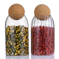 Home and Kitchen Gadgets Gift Safety Packaging Cork Lids Borosilicate Glass Food Container Storage Bottle Jar Set
