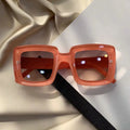 Resin Lenses Sunglasses Lunettes Orange Frame Glasses Square Face Serpent Square Fashion Street Shot Concave Shape Sunglasses