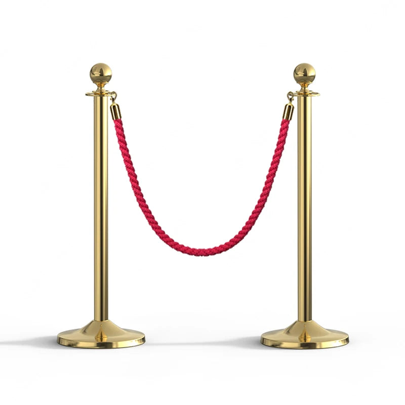 Red Carpet VIP Crowd Control Queue Pole Barrier Gold and Silver Post Stanchion