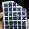 Synthetic Pietersite Clover Stones 13x13x2mm Blue Pietersite Four Leaf Clover Bracelet Stone
