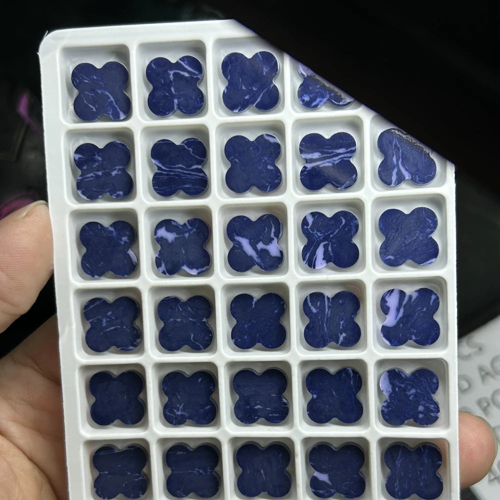 Synthetic Pietersite Clover Stones 13x13x2mm Blue Pietersite Four Leaf Clover Bracelet Stone