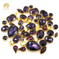 Hot Sale Deep Purple Mixed Crystal Sew-on Rhinestones Loose Golden Lace Claw for DIY Dress for Embellishing Your Own Clothing