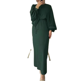 Chiffon Custom Dubai Solid Color Simple Modest Islamic Clothing Abaya Muslim Dresses for Women Abaya