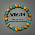 Wholesale Wealth Prosperity Natural Stone Bracelet Fashion Tiger Eye Stone Beaded Bracelet for Men and Women