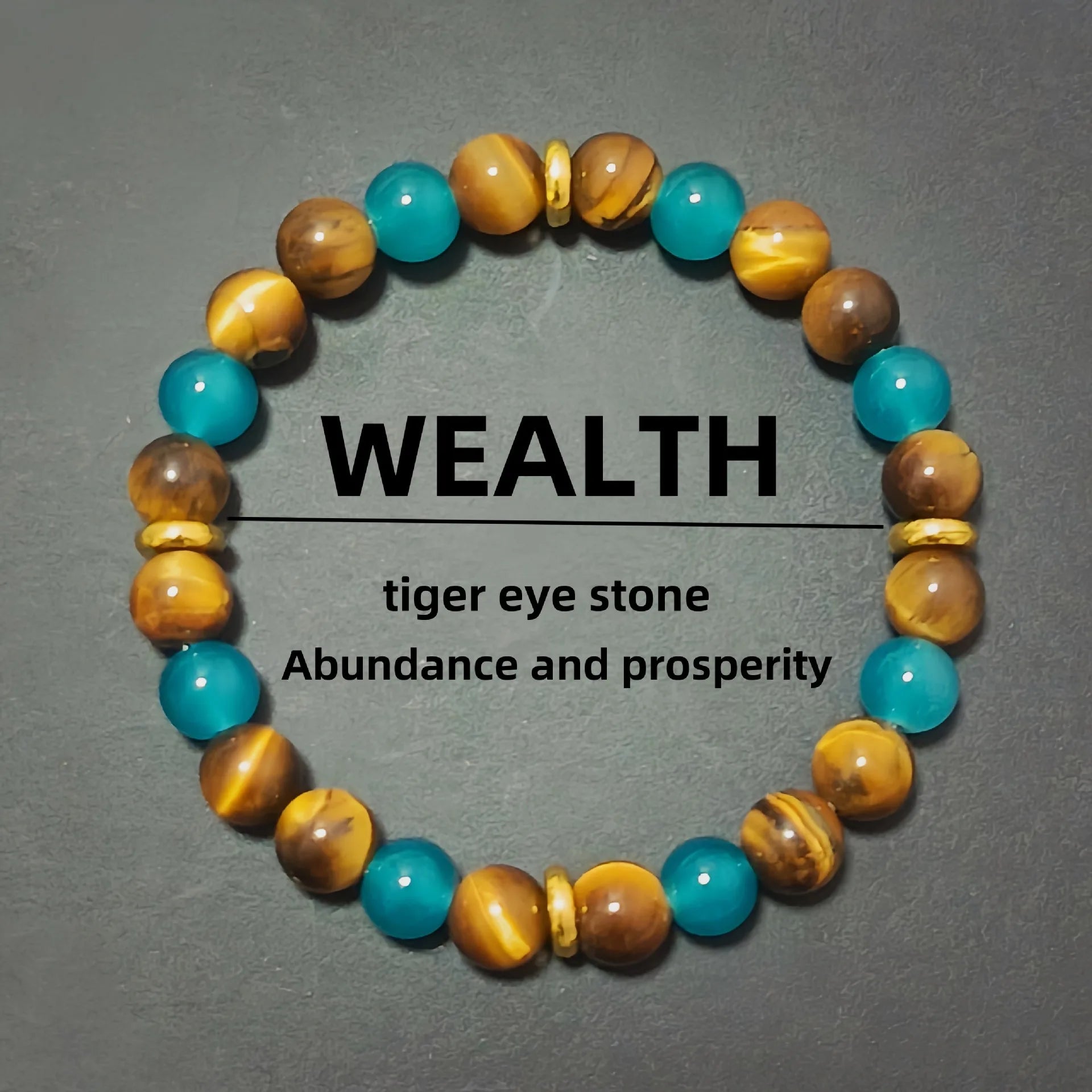 Wholesale Wealth Prosperity Natural Stone Bracelet Fashion Tiger Eye Stone Beaded Bracelet for Men and Women