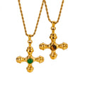 Fashion Jewelry Wholesale Customized PVD 18K Gold Stainless Steel Cross Necklace Stainless Steel Tiger Eye Pendant Necklace
