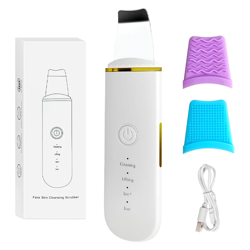 Wireless Blackhead Remover Pore Cleaner Rechargeable Skin Scrubber Waterproof Electric Face Spatula with 4 Modes