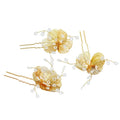 SLBRIDAL Handmade Baroque Style Alloy Flower Simulated Pearl Bridal Hair Pin Wedding Hair Sticker Women Jewelry Hair Accessories