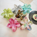 Wholesale Summer Marble Pattern Plumeria Flower Hair Claw Clips for Girls Sweet Fresh Luxury High-End Shark Hair Clips