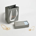 Custom Logo Jewelry Set Necklace Earring Drawer Box Microfiber Pouch Cardboard Bag